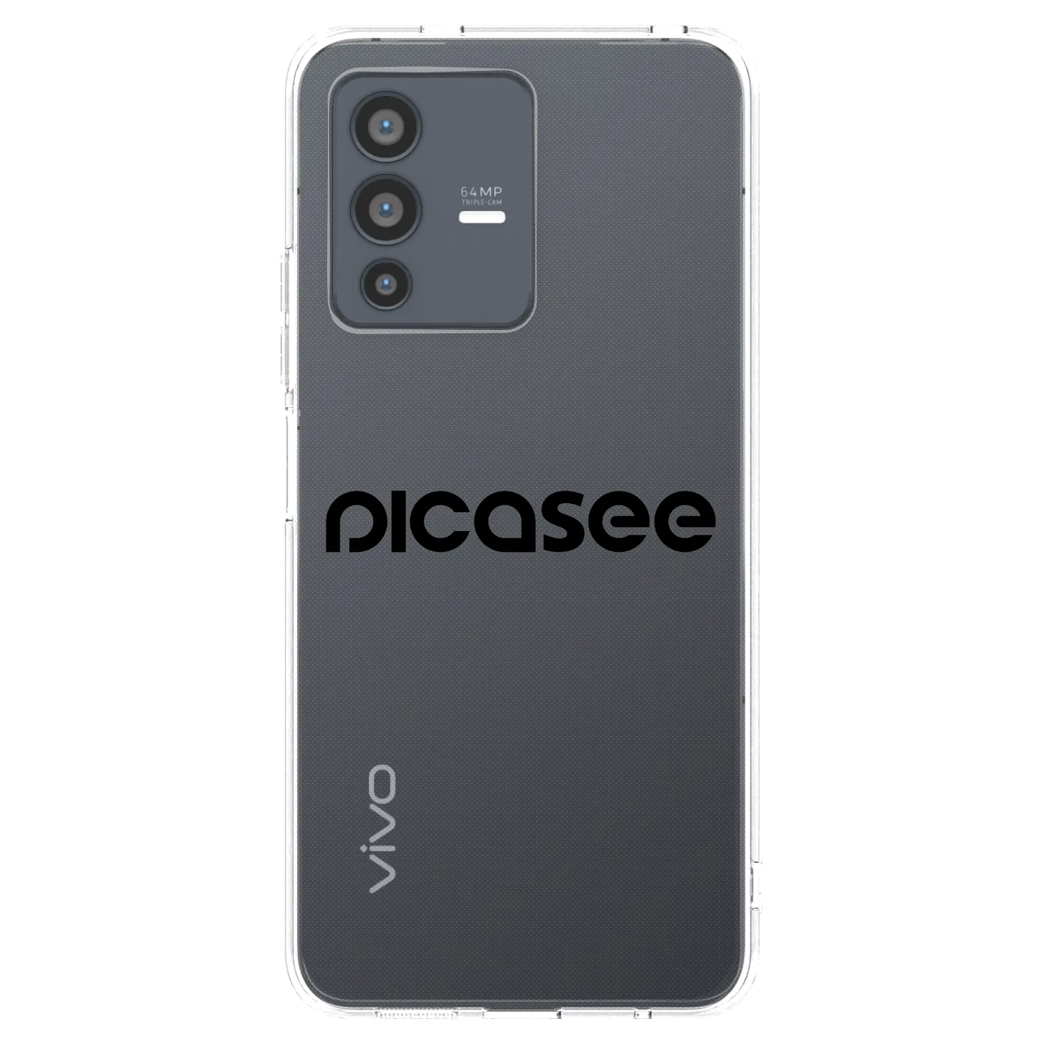 Picasee átlátszó szilikon tok az alábbi mobiltelefonokra Vivo V23 5G - Picasee - new logo - black