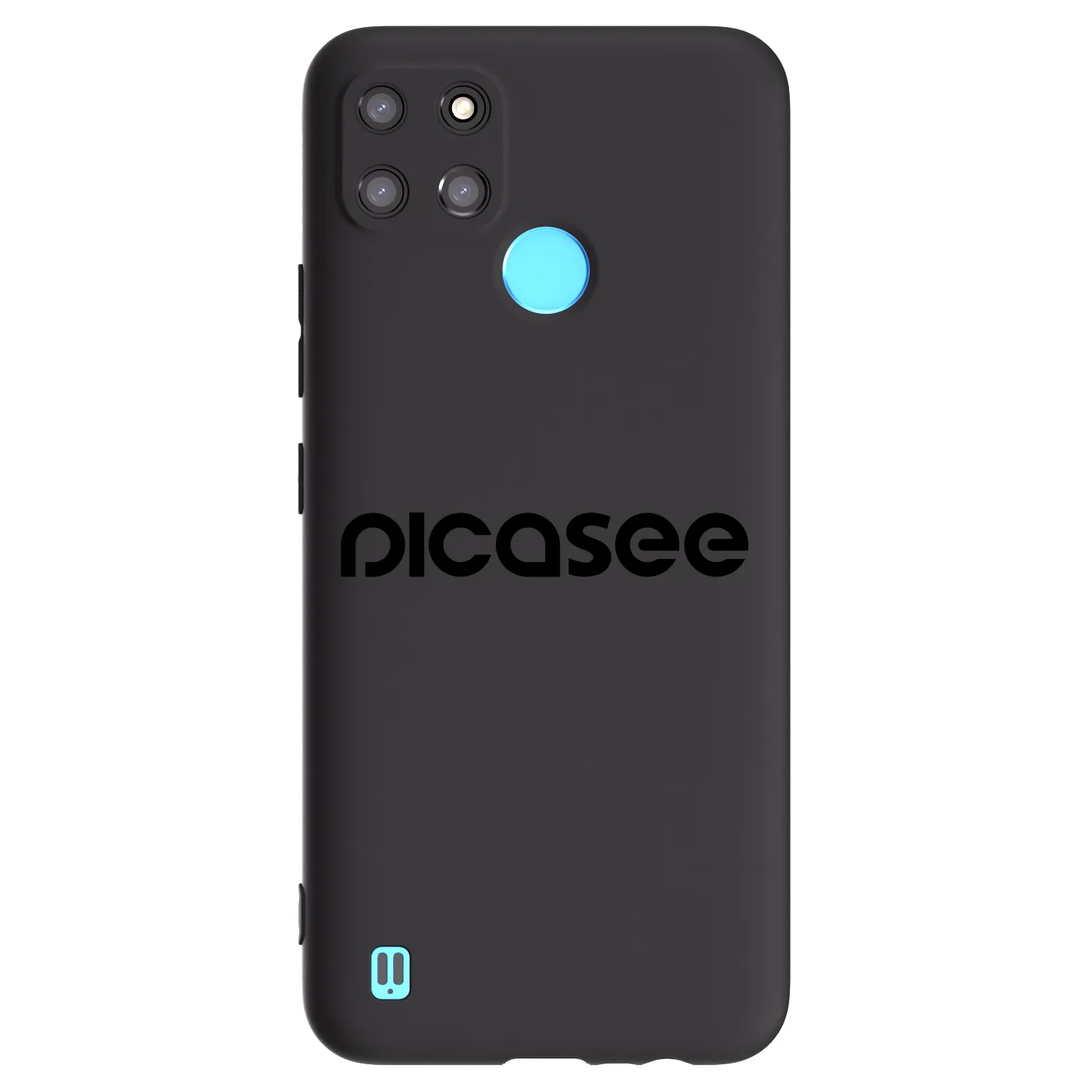 Picasee fekete szilikon tok az alábbi mobiltelefonokra Realme C21Y - Picasee - new logo - black