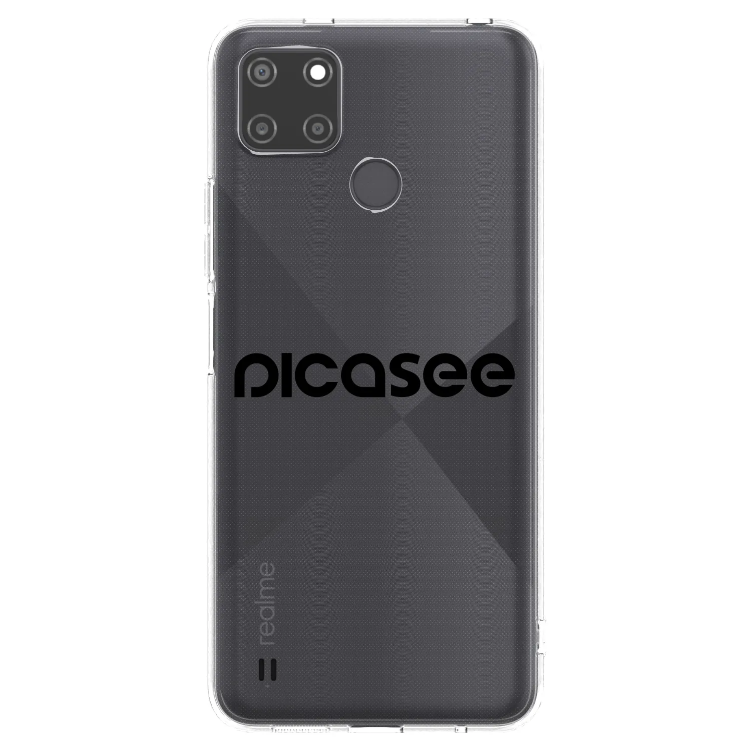Picasee átlátszó szilikon tok az alábbi mobiltelefonokra Realme C21Y - Picasee - new logo - black