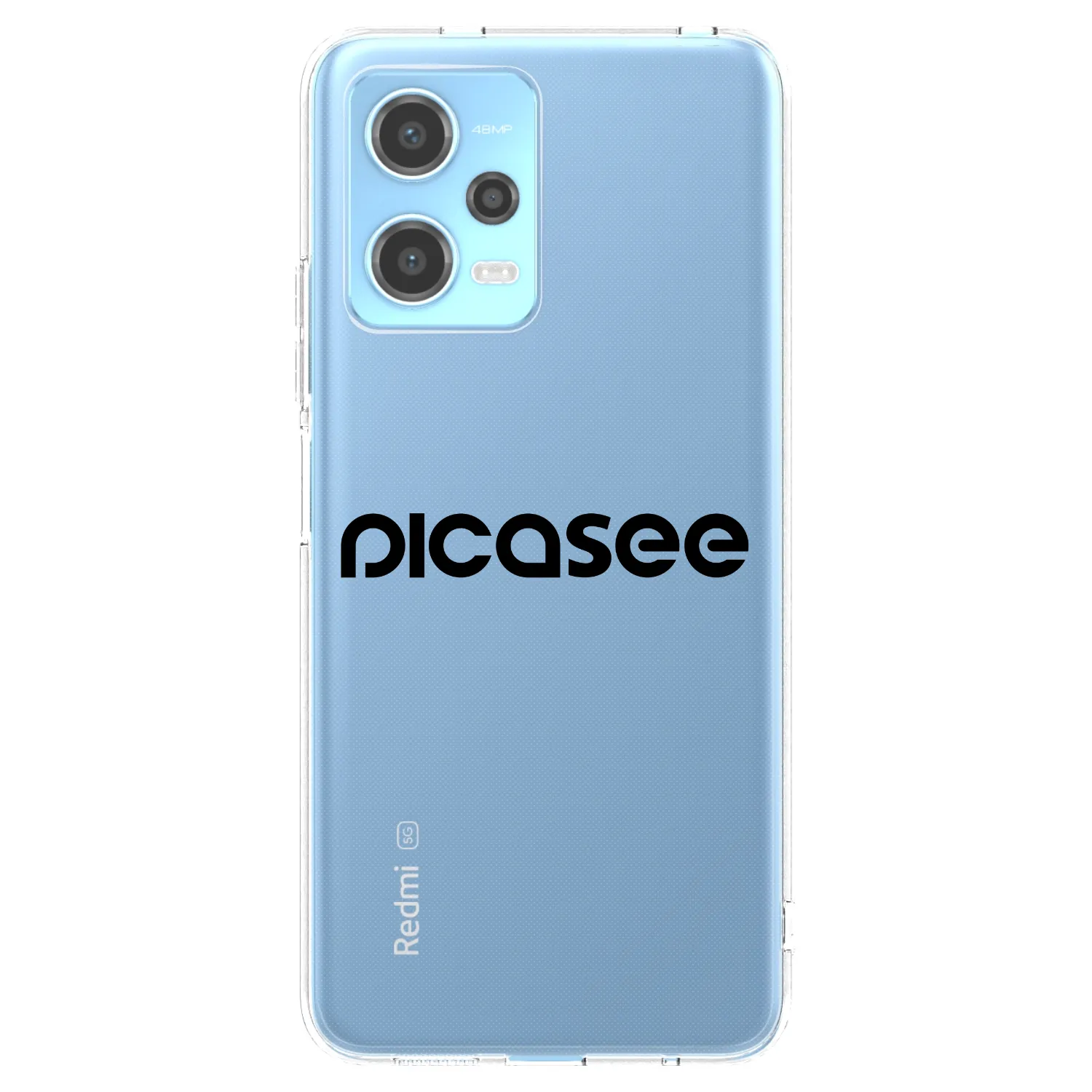 Picasee átlátszó szilikon tok az alábbi mobiltelefonokra Xiaomi Redmi Note 12 5G - Picasee - new logo - black