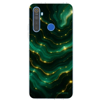 Picasee átlátszó szilikon tok az alábbi mobiltelefonokra Realme 5 - Emerald