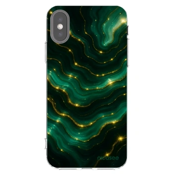 Picasee átlátszó szilikon tok az alábbi mobiltelefonokra Apple iPhone X/XS - Emerald