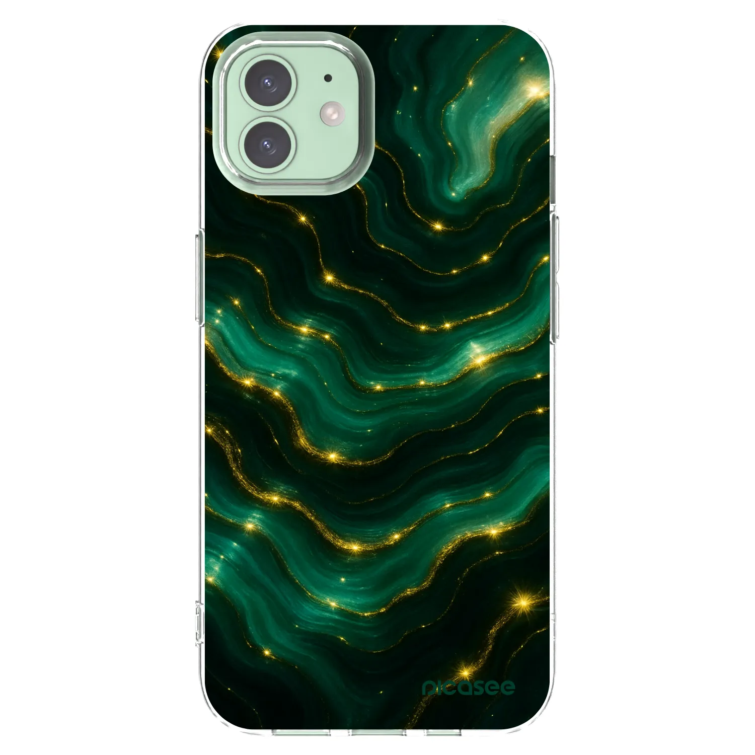Picasee átlátszó szilikon tok az alábbi mobiltelefonokra Apple iPhone 12 Pro - Emerald