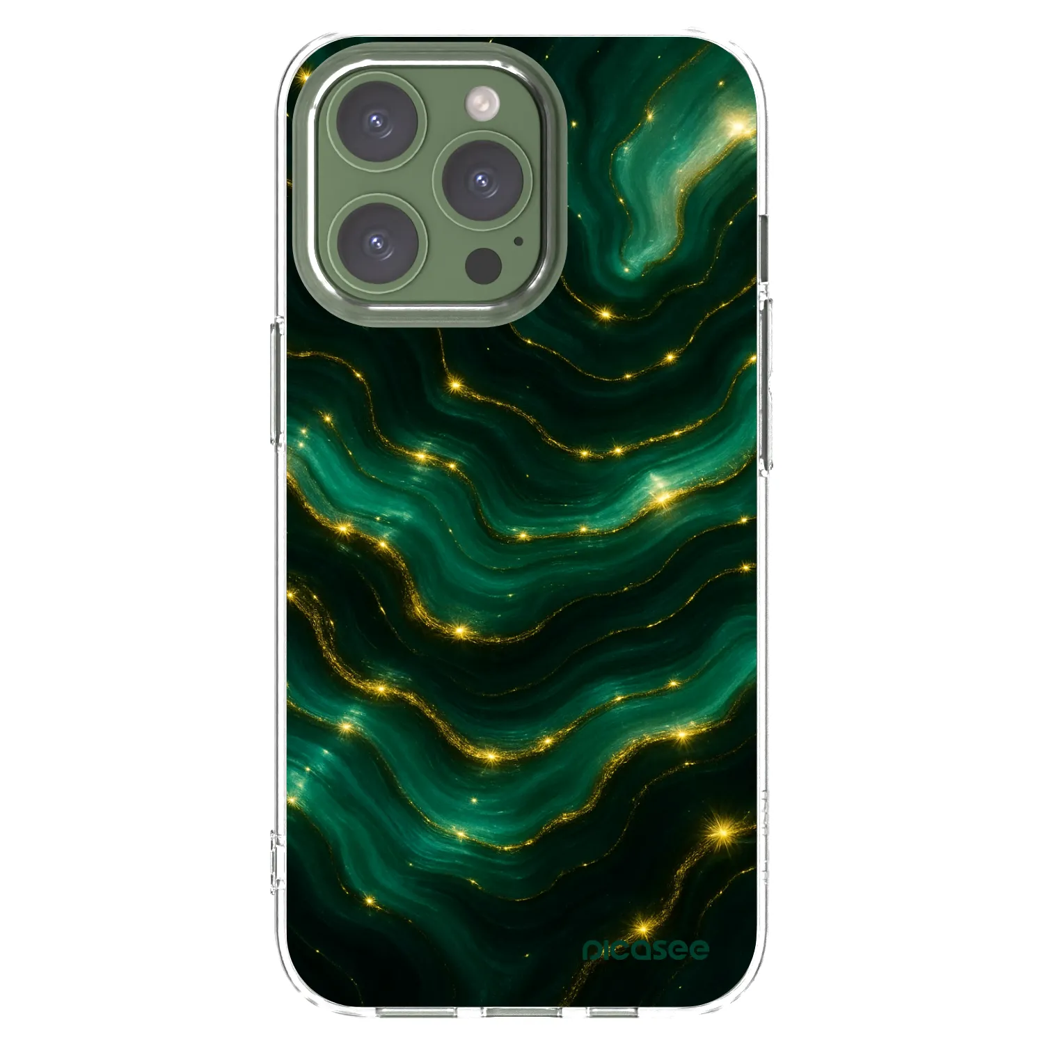 Picasee átlátszó szilikon tok az alábbi mobiltelefonokra Apple iPhone 13 Pro - Emerald