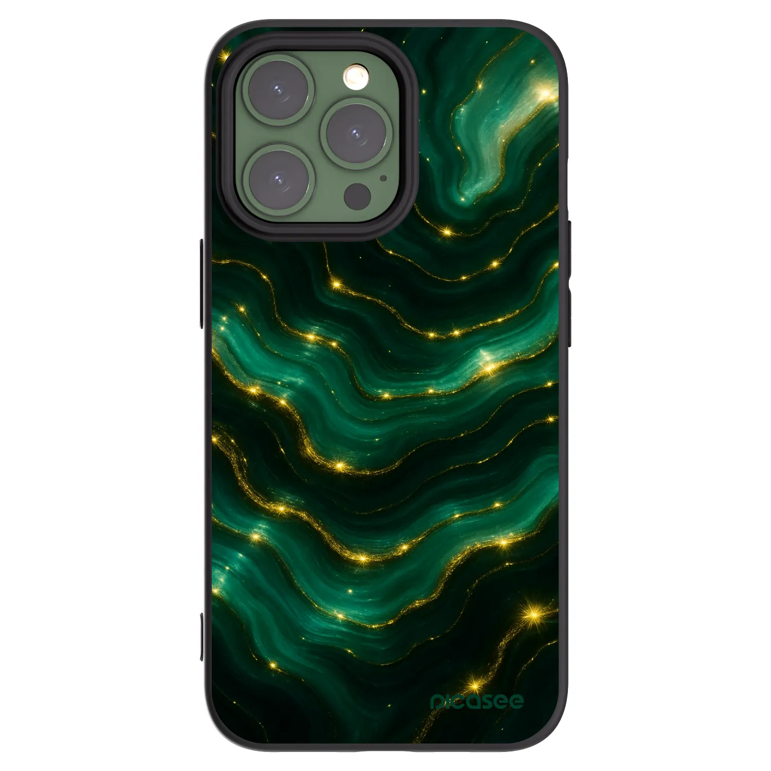 Picasee fekete szilikon tok az alábbi mobiltelefonokra Apple iPhone 13 Pro - Emerald
