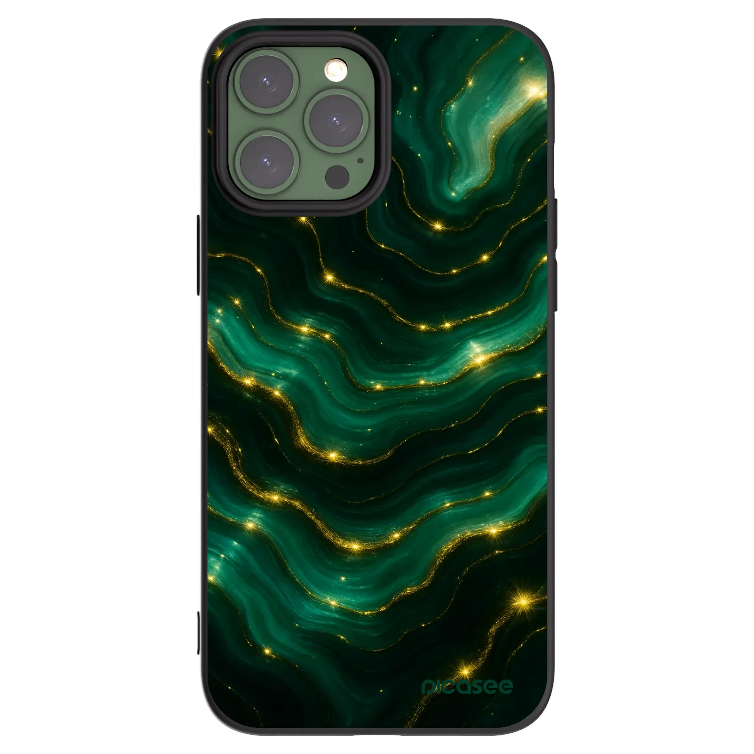 Picasee fekete szilikon tok az alábbi mobiltelefonokra Apple iPhone 13 Pro Max - Emerald