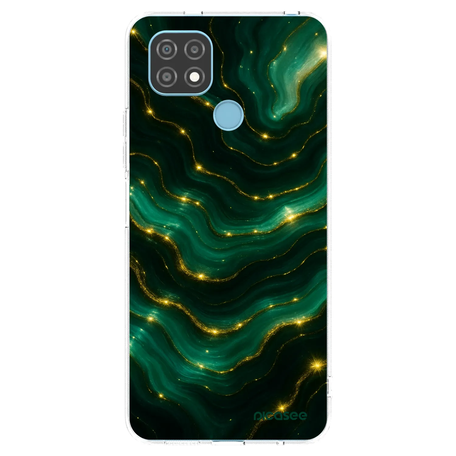 Picasee átlátszó szilikon tok az alábbi mobiltelefonokra Realme C21 - Emerald