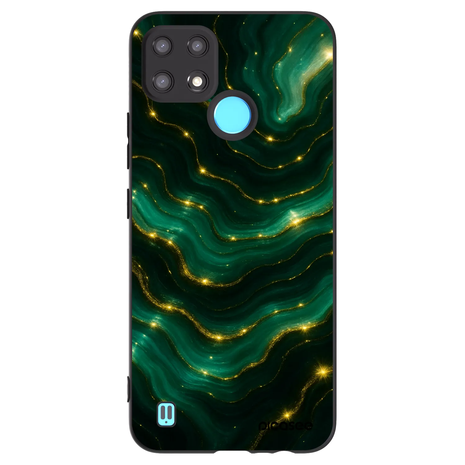 Picasee fekete szilikon tok az alábbi mobiltelefonokra Realme C21 - Emerald