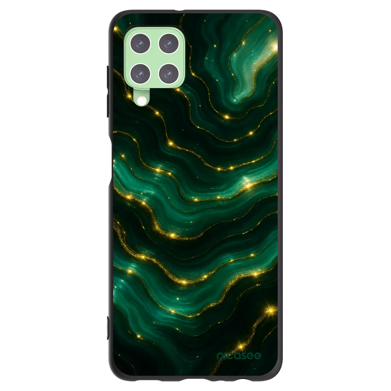 Picasee fekete szilikon tok az alábbi mobiltelefonokra Samsung Galaxy A22 A225F 4G - Emerald