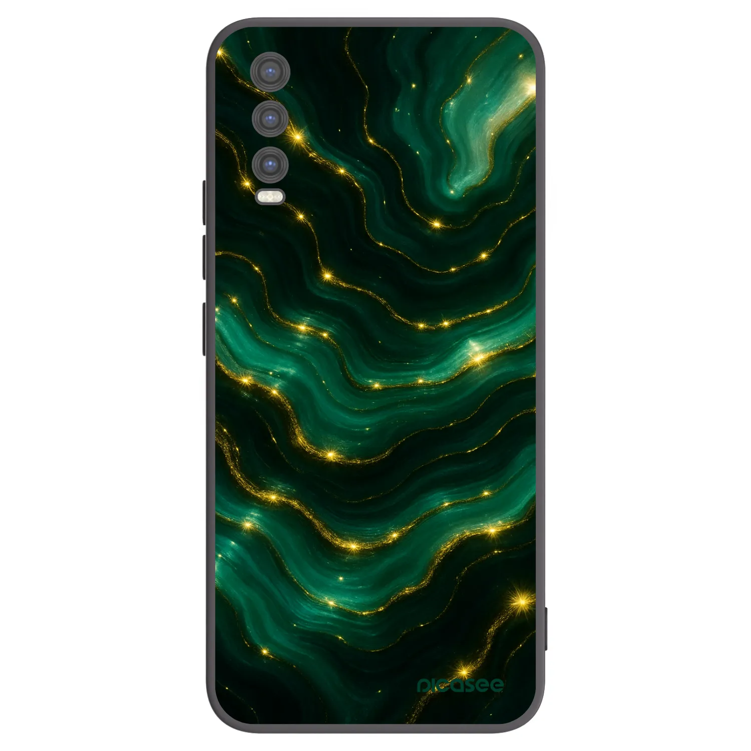 Picasee fekete szilikon tok az alábbi mobiltelefonokra Vivo Y20s - Emerald