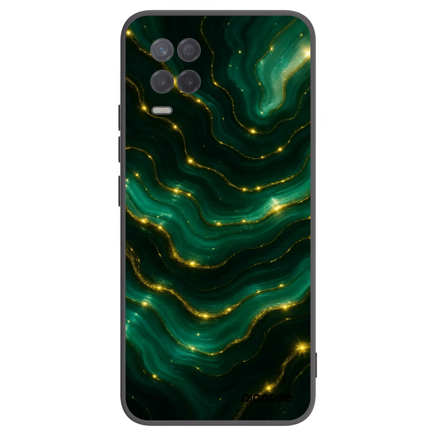 Picasee fekete szilikon tok az alábbi mobiltelefonokra Realme 8 5G - Emerald
