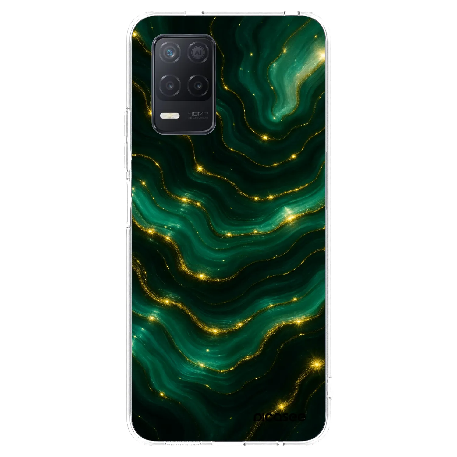 Picasee átlátszó szilikon tok az alábbi mobiltelefonokra Realme 8 5G - Emerald