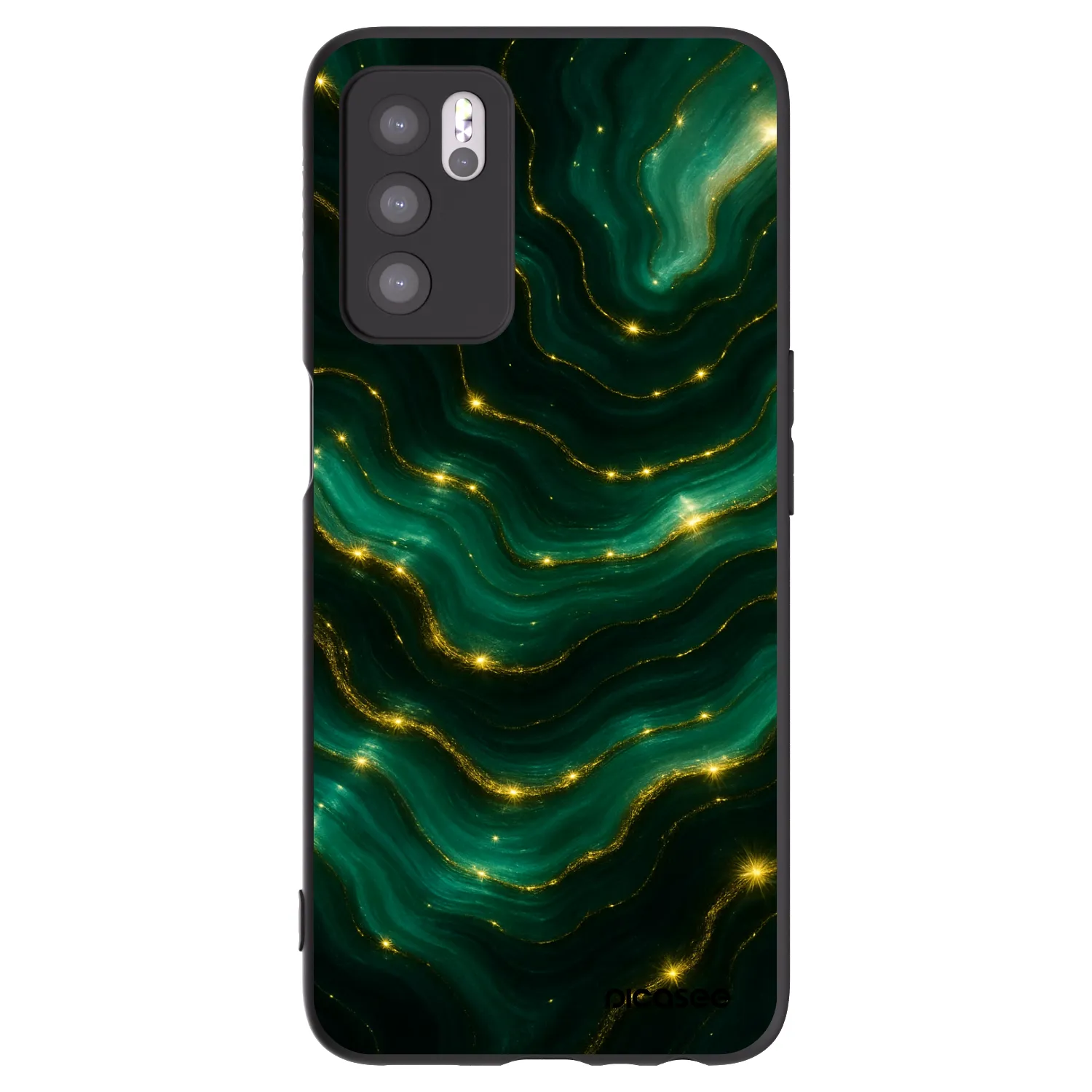 Picasee fekete szilikon tok az alábbi mobiltelefonokra OPPO A16s - Emerald