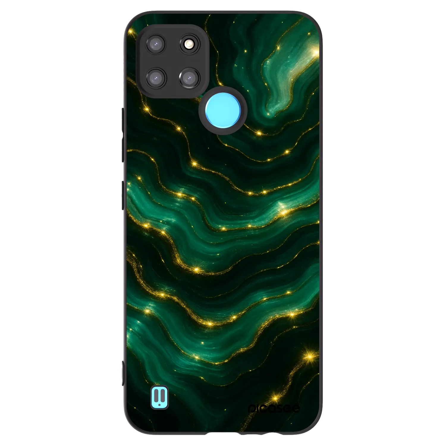 Picasee fekete szilikon tok az alábbi mobiltelefonokra Realme C21Y - Emerald