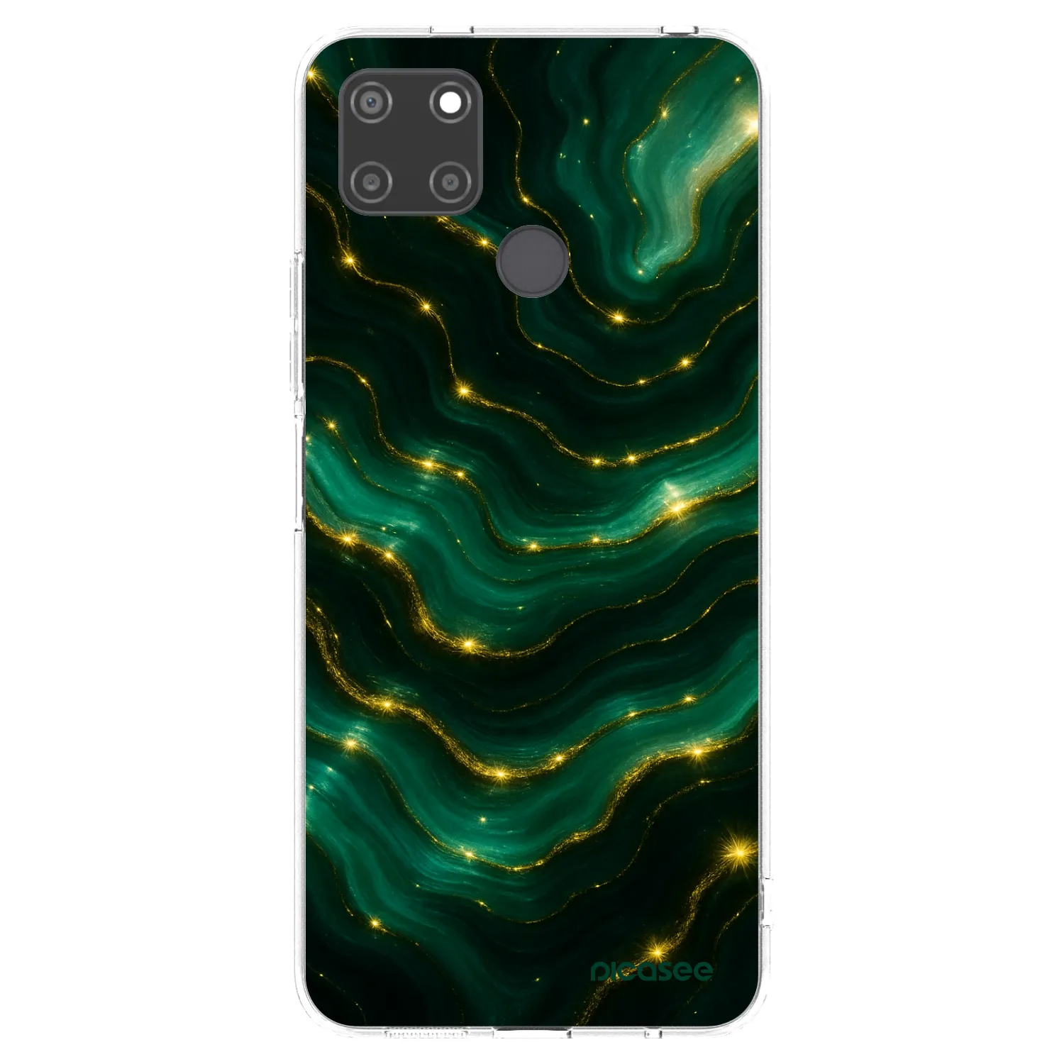 Picasee átlátszó szilikon tok az alábbi mobiltelefonokra Realme C21Y - Emerald