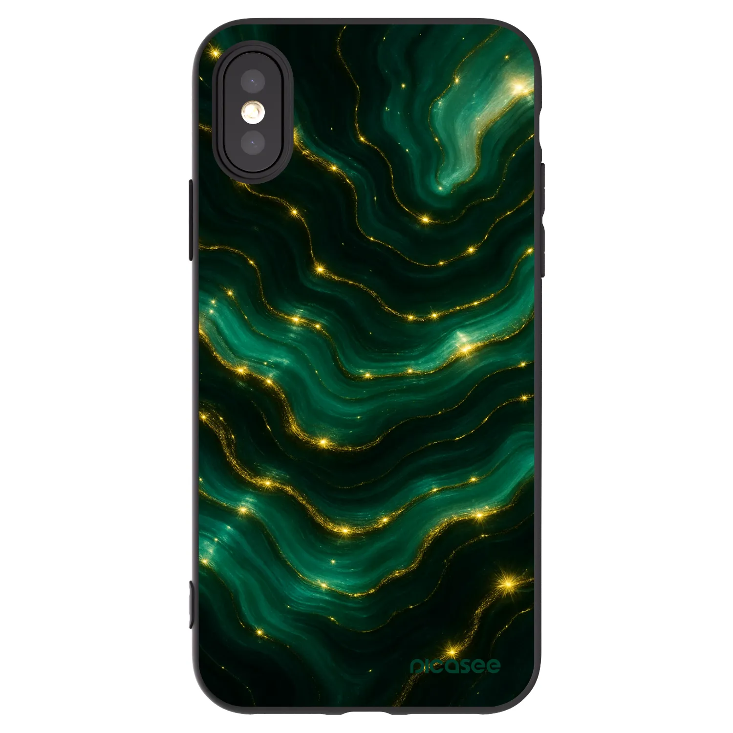 Picasee fekete szilikon tok az alábbi mobiltelefonokra Apple iPhone X/XS - Emerald