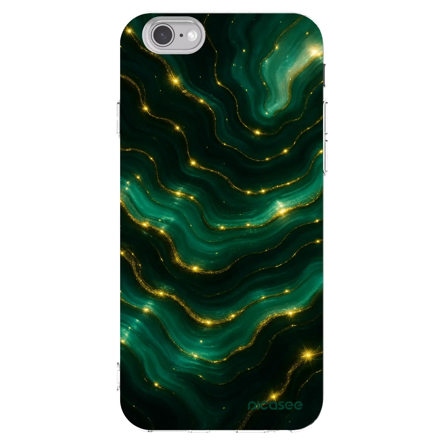 Picasee átlátszó szilikon tok az alábbi mobiltelefonokra Apple iPhone 6/6S - Emerald