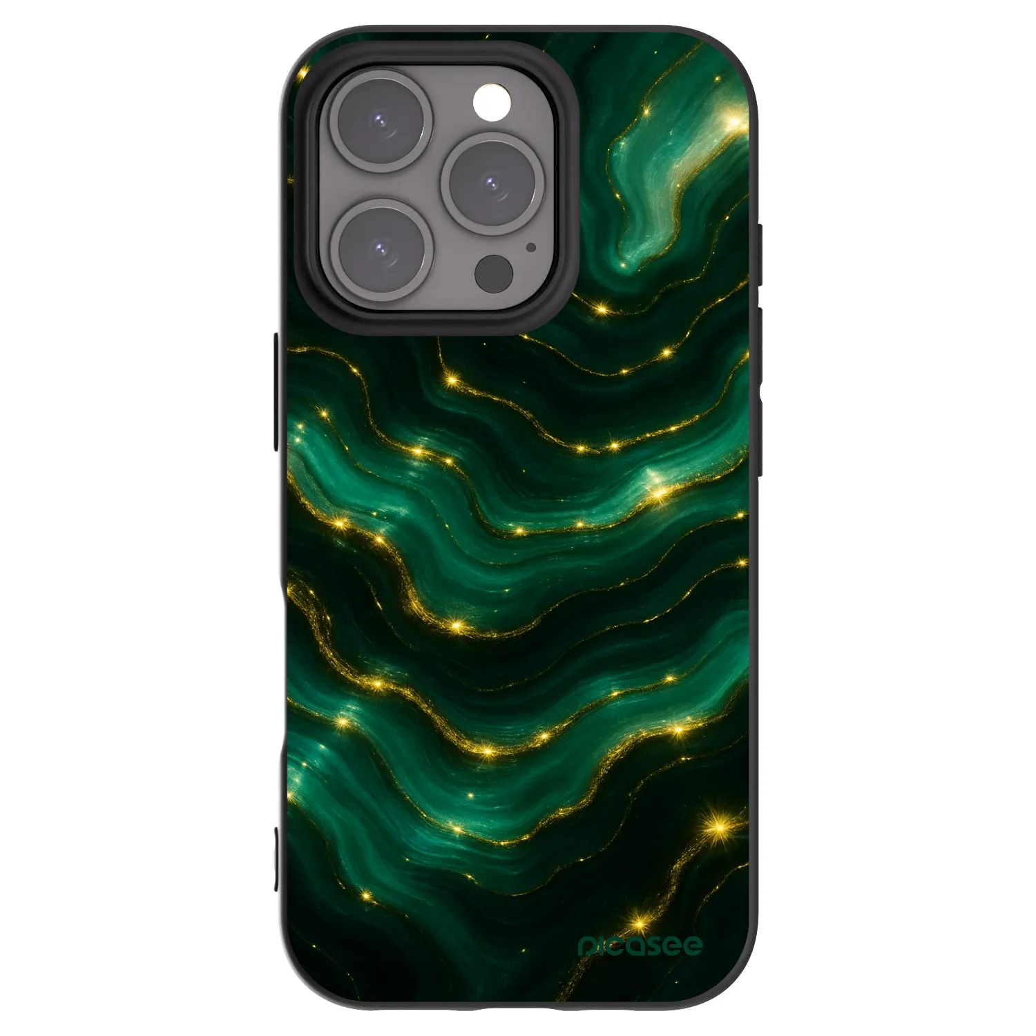 Picasee fekete szilikon tok az alábbi mobiltelefonokra Apple iPhone 16 Pro - Emerald