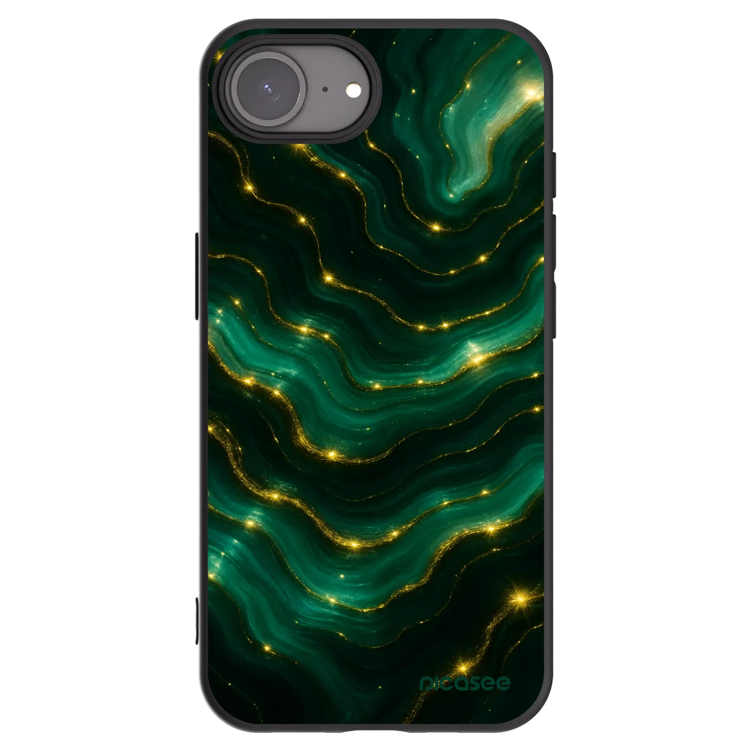 Picasee fekete szilikon tok az alábbi mobiltelefonokra Apple iPhone 16e - Emerald