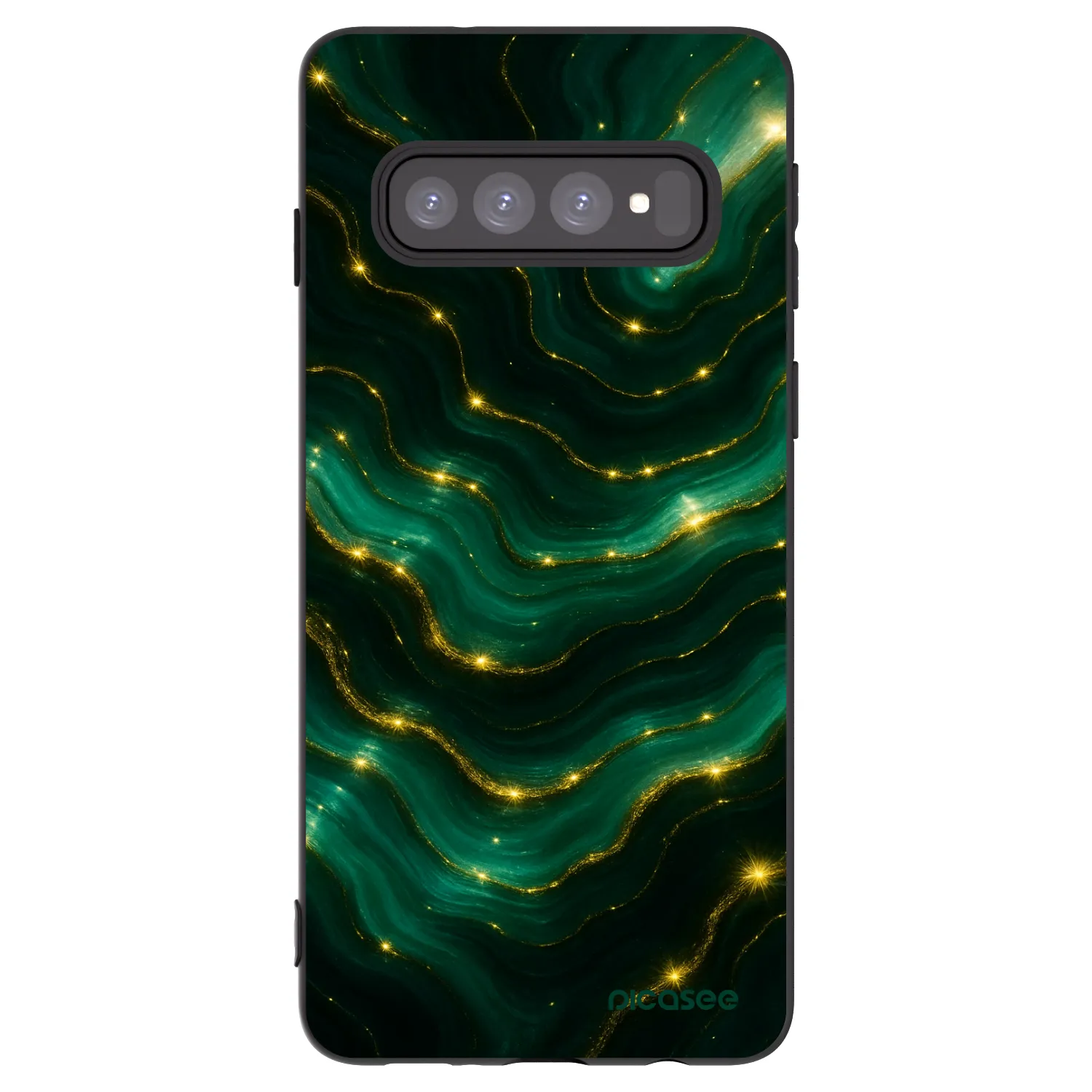 Picasee fekete szilikon tok az alábbi mobiltelefonokra Samsung Galaxy S10 G973 - Emerald