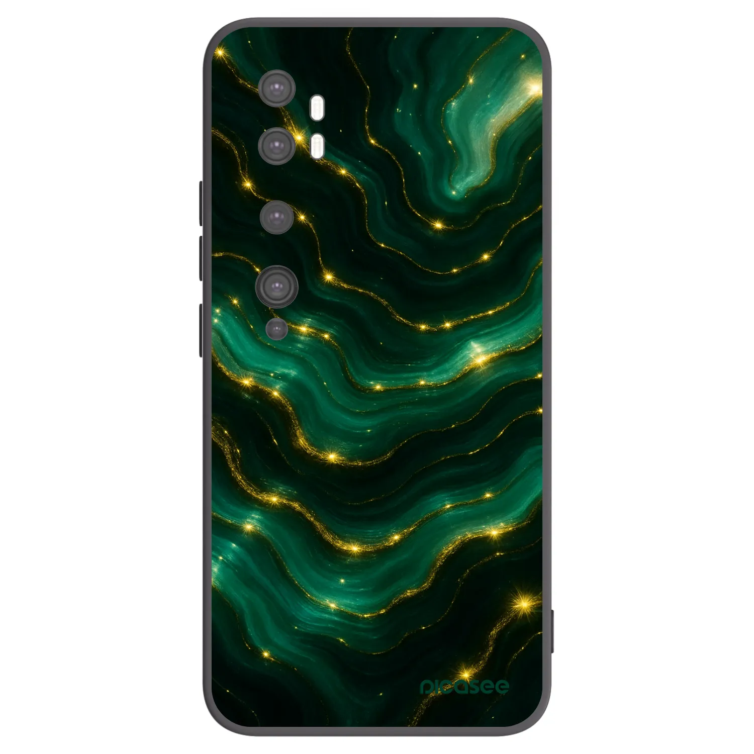 Picasee fekete szilikon tok az alábbi mobiltelefonokra Xiaomi Mi Note 10 (Pro) - Emerald