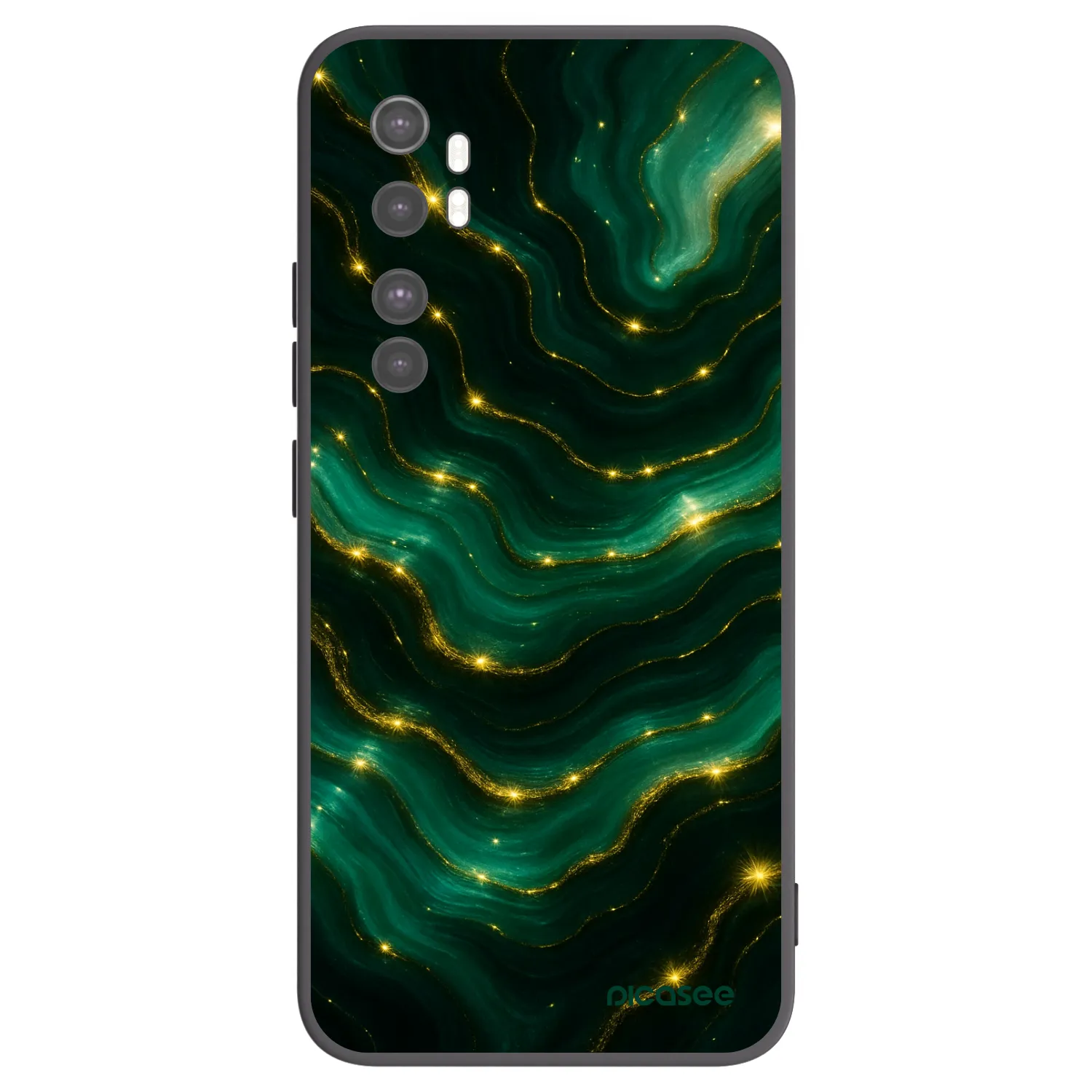 Picasee fekete szilikon tok az alábbi mobiltelefonokra Xiaomi Mi Note 10 Lite - Emerald