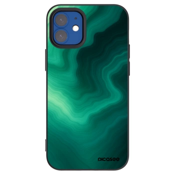 Picasee fekete szilikon tok az alábbi mobiltelefonokra Apple iPhone 12 mini - Malachite