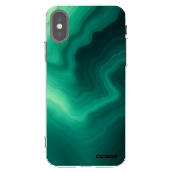 Picasee átlátszó szilikon tok az alábbi mobiltelefonokra Apple iPhone X/XS - Malachite