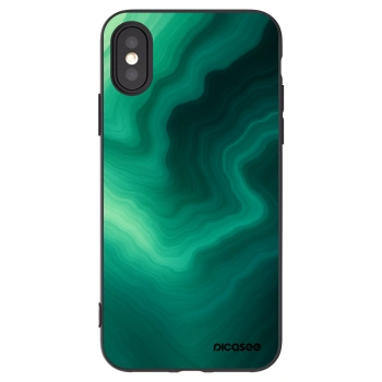 Picasee fekete szilikon tok az alábbi mobiltelefonokra Apple iPhone X/XS - Malachite