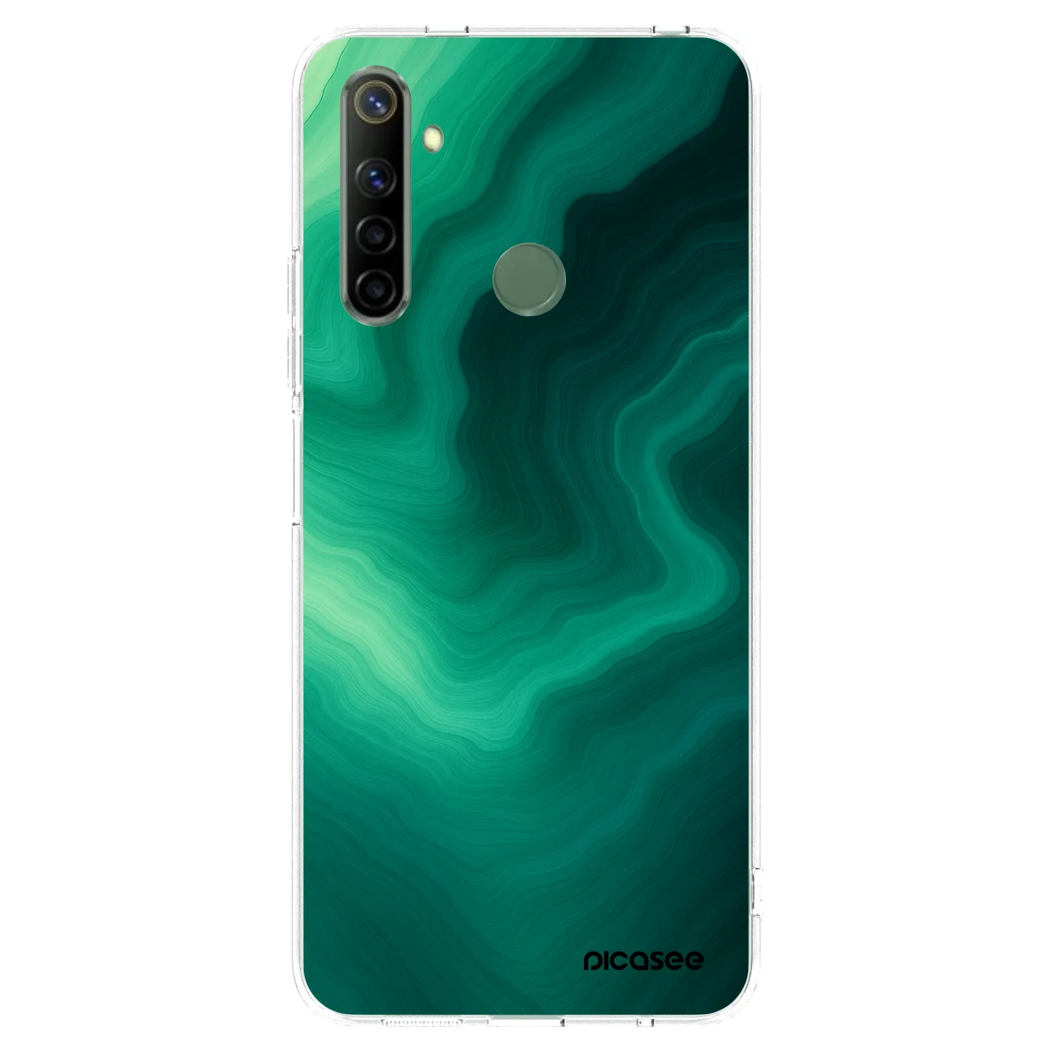 Picasee átlátszó szilikon tok az alábbi mobiltelefonokra Realme 6i - Malachite