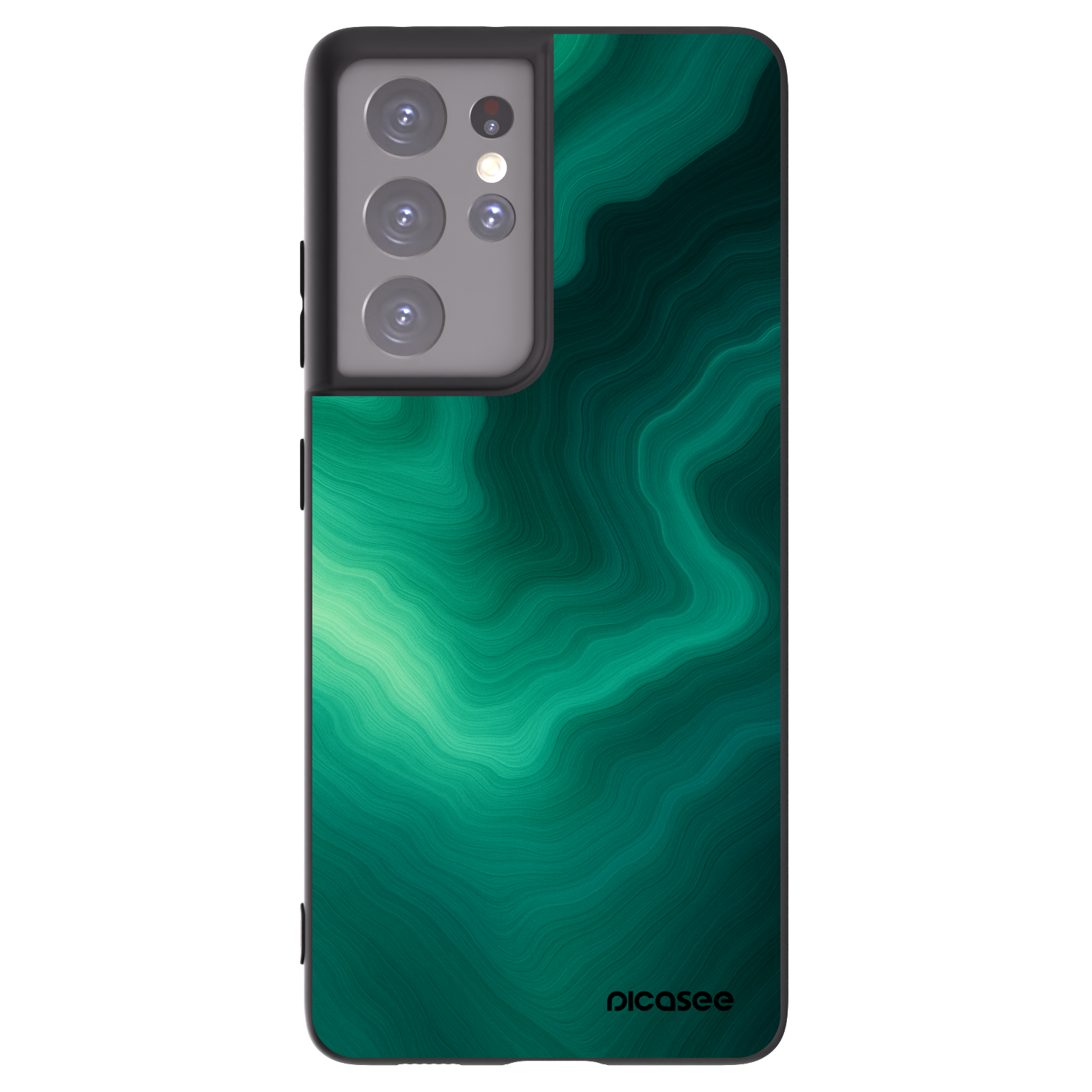 Picasee fekete szilikon tok az alábbi mobiltelefonokra Samsung Galaxy S21 Ultra 5G G998B - Malachite