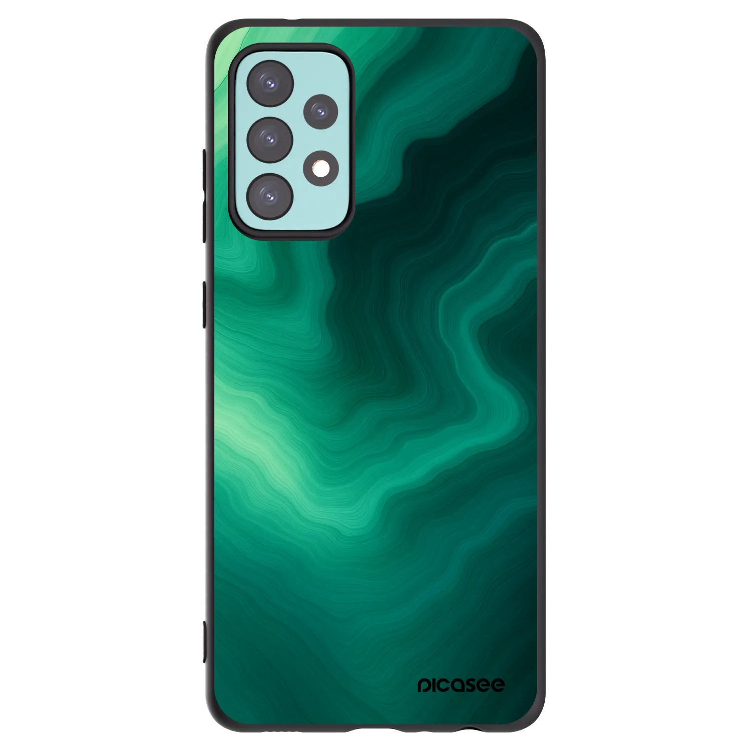 Picasee fekete szilikon tok az alábbi mobiltelefonokra Samsung Galaxy A72 A725F - Malachite