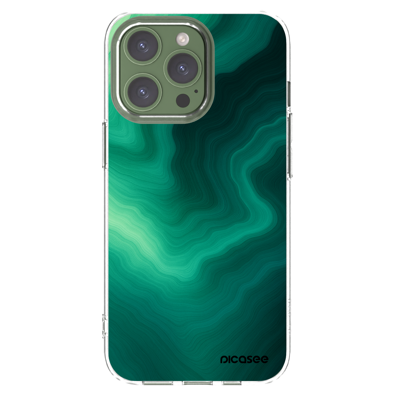 Picasee átlátszó szilikon tok az alábbi mobiltelefonokra Apple iPhone 13 Pro - Malachite