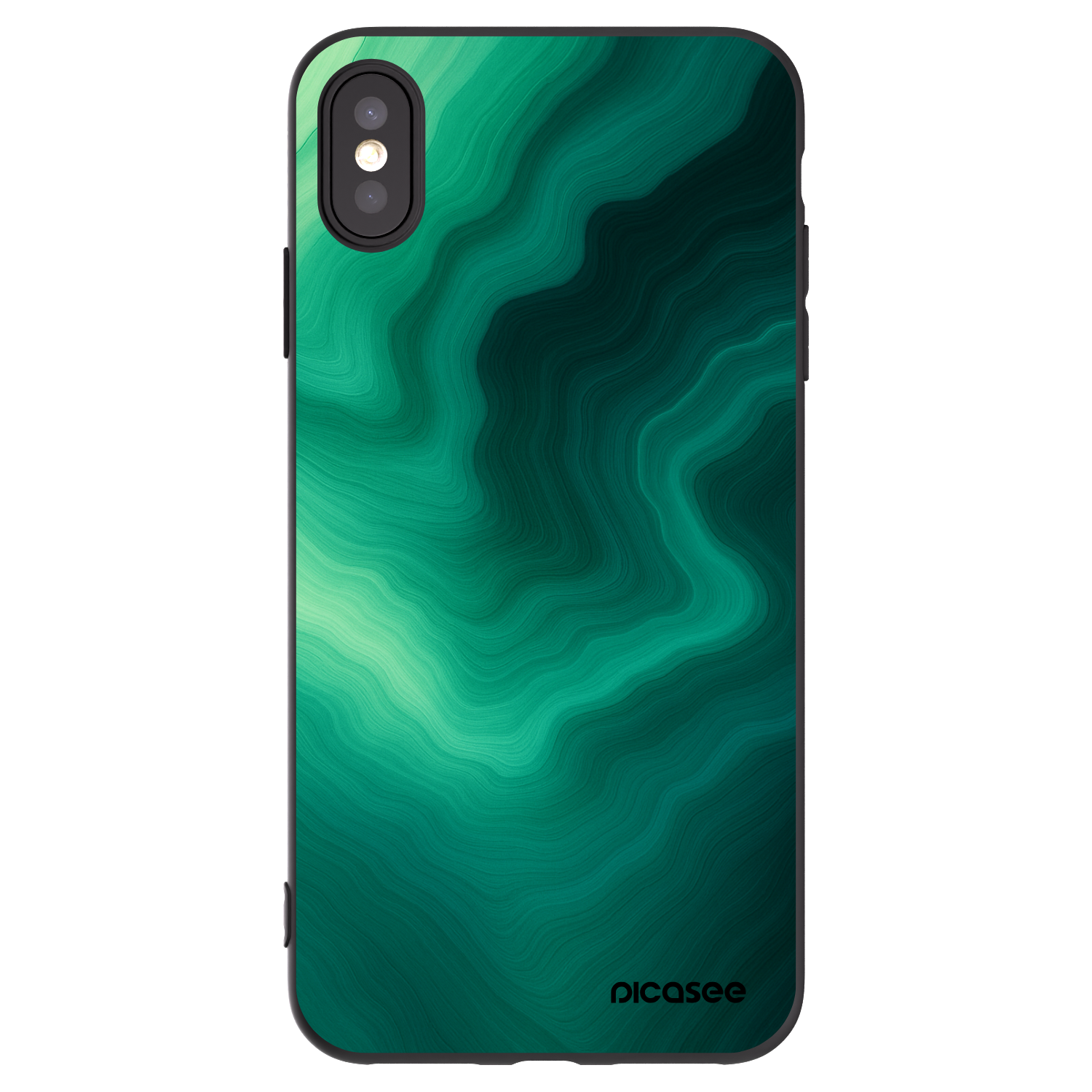 Picasee fekete szilikon tok az alábbi mobiltelefonokra Apple iPhone XS Max - Malachite