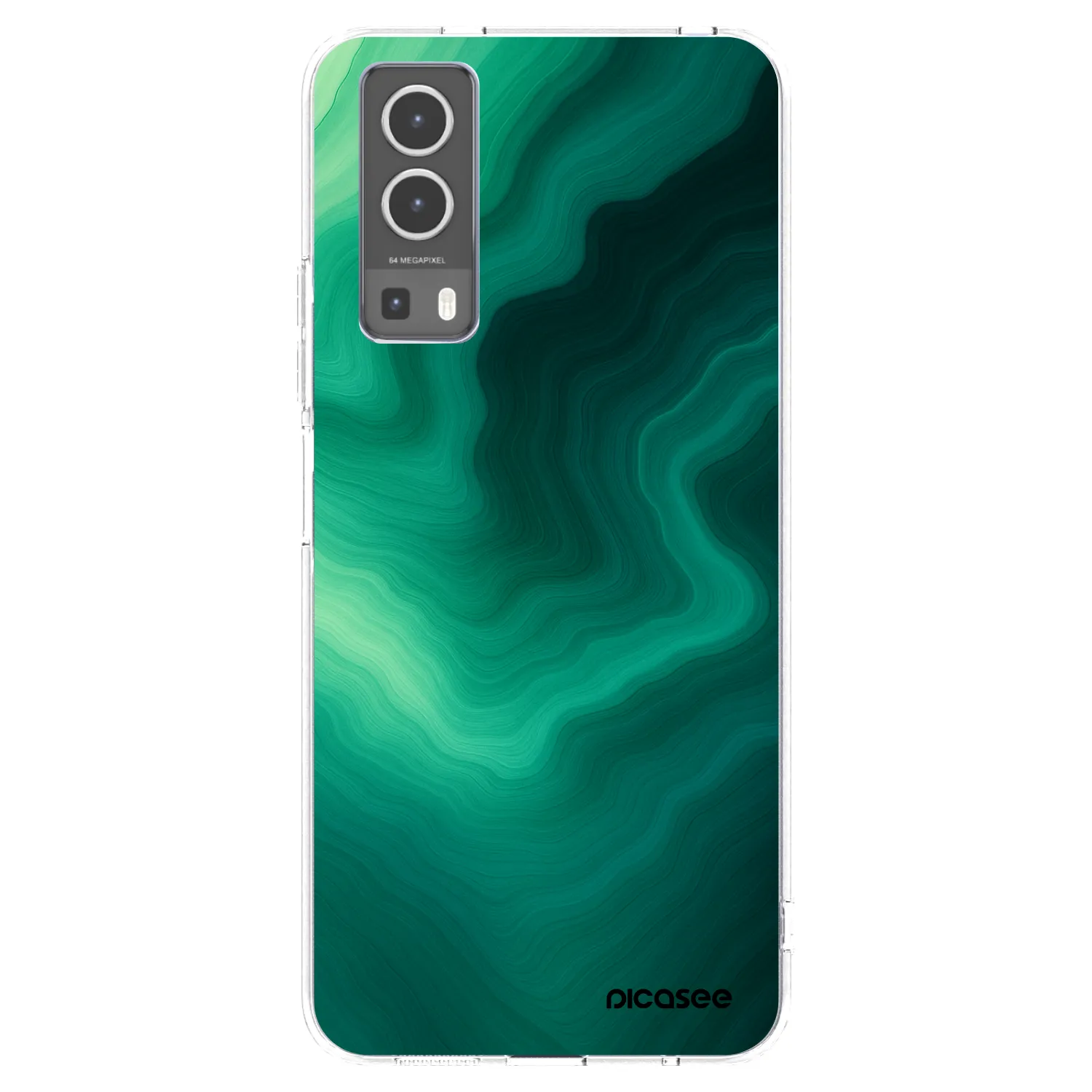 Picasee átlátszó szilikon tok az alábbi mobiltelefonokra Vivo Y72 5G - Malachite