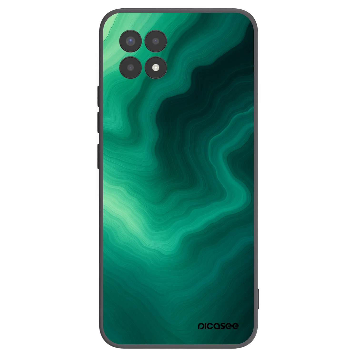 Picasee fekete szilikon tok az alábbi mobiltelefonokra Realme 8i - Malachite