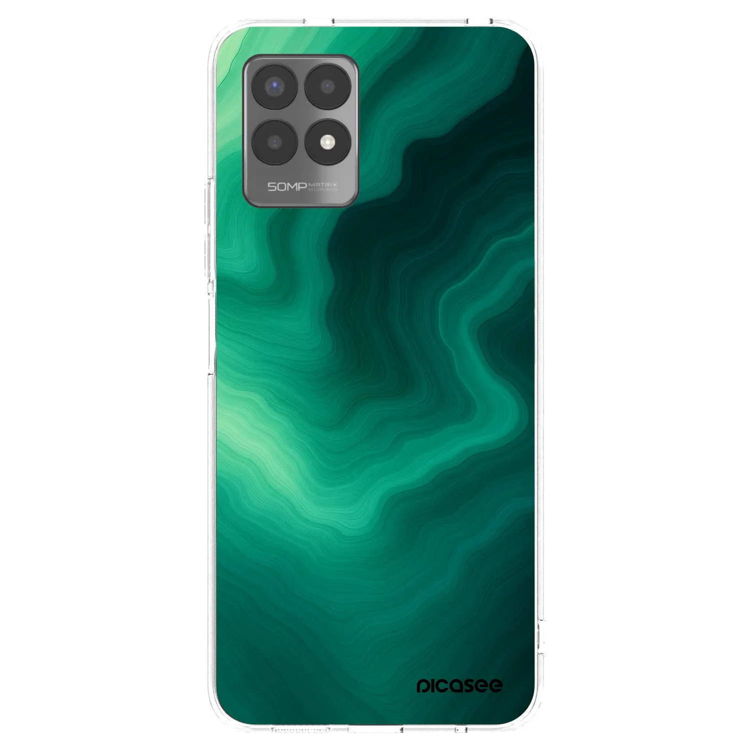 Picasee átlátszó szilikon tok az alábbi mobiltelefonokra Realme 8i - Malachite