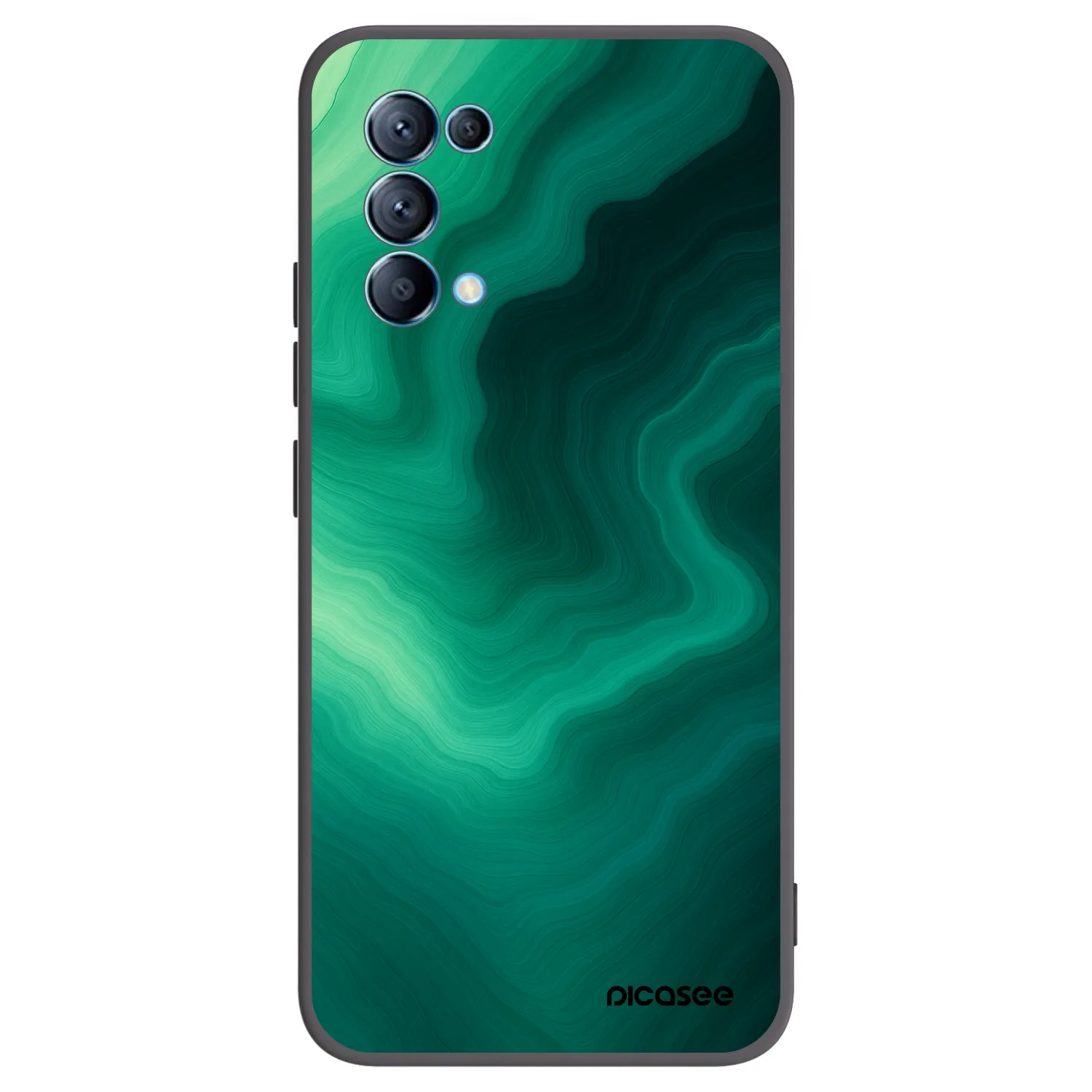 Picasee fekete szilikon tok az alábbi mobiltelefonokra OPPO Reno 5 5G - Malachite