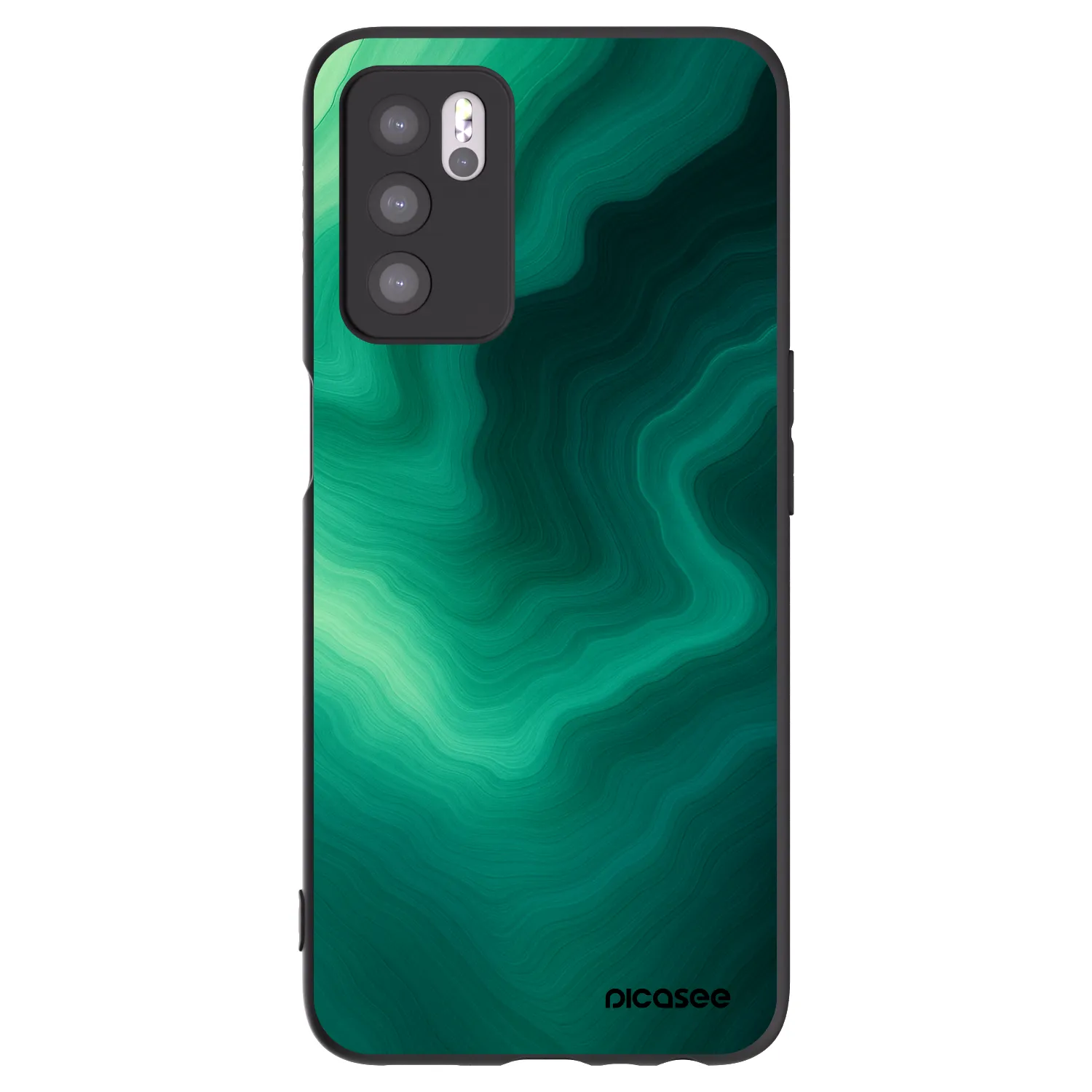 Picasee fekete szilikon tok az alábbi mobiltelefonokra OPPO A16s - Malachite