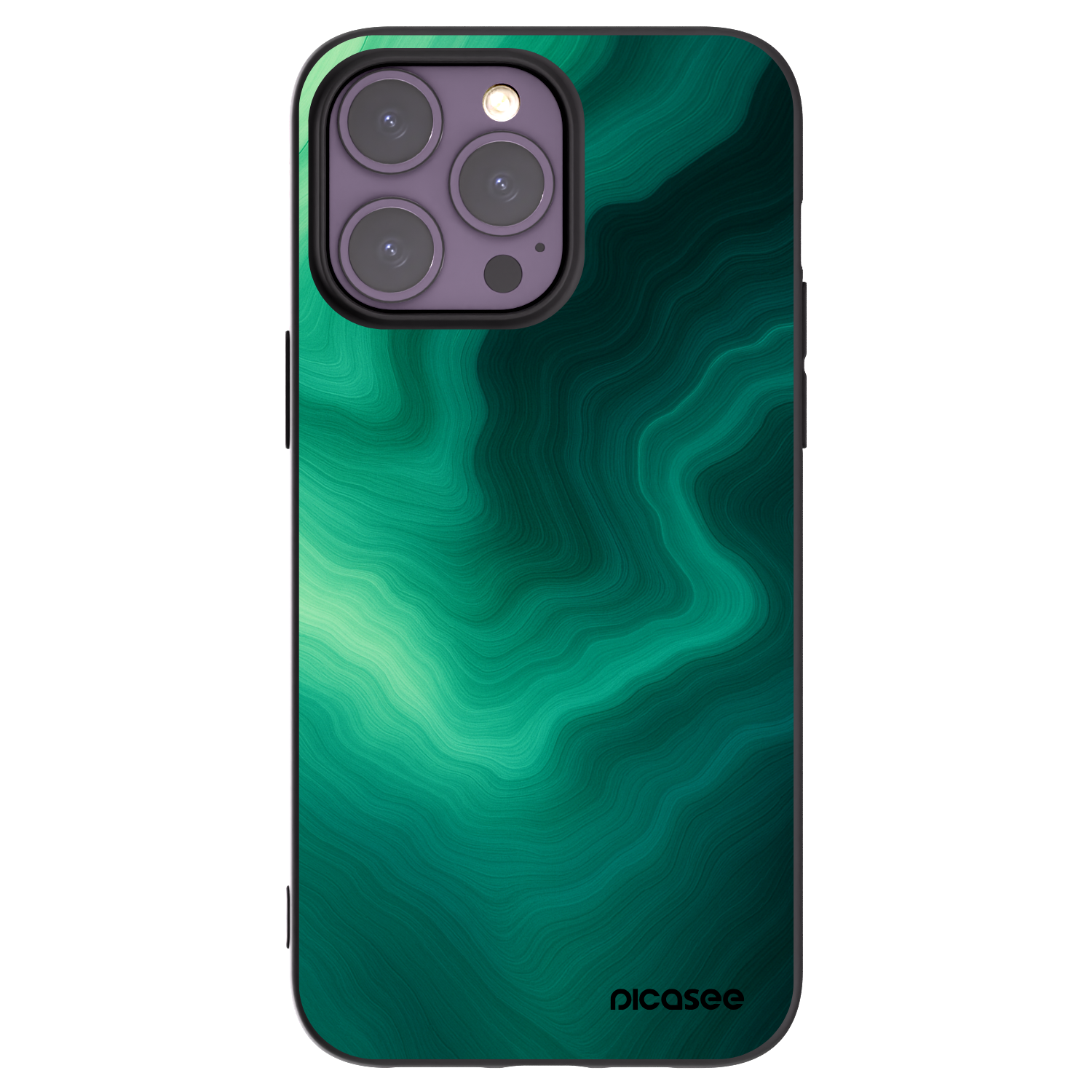 Picasee fekete szilikon tok az alábbi mobiltelefonokra Apple iPhone 14 Pro Max - Malachite