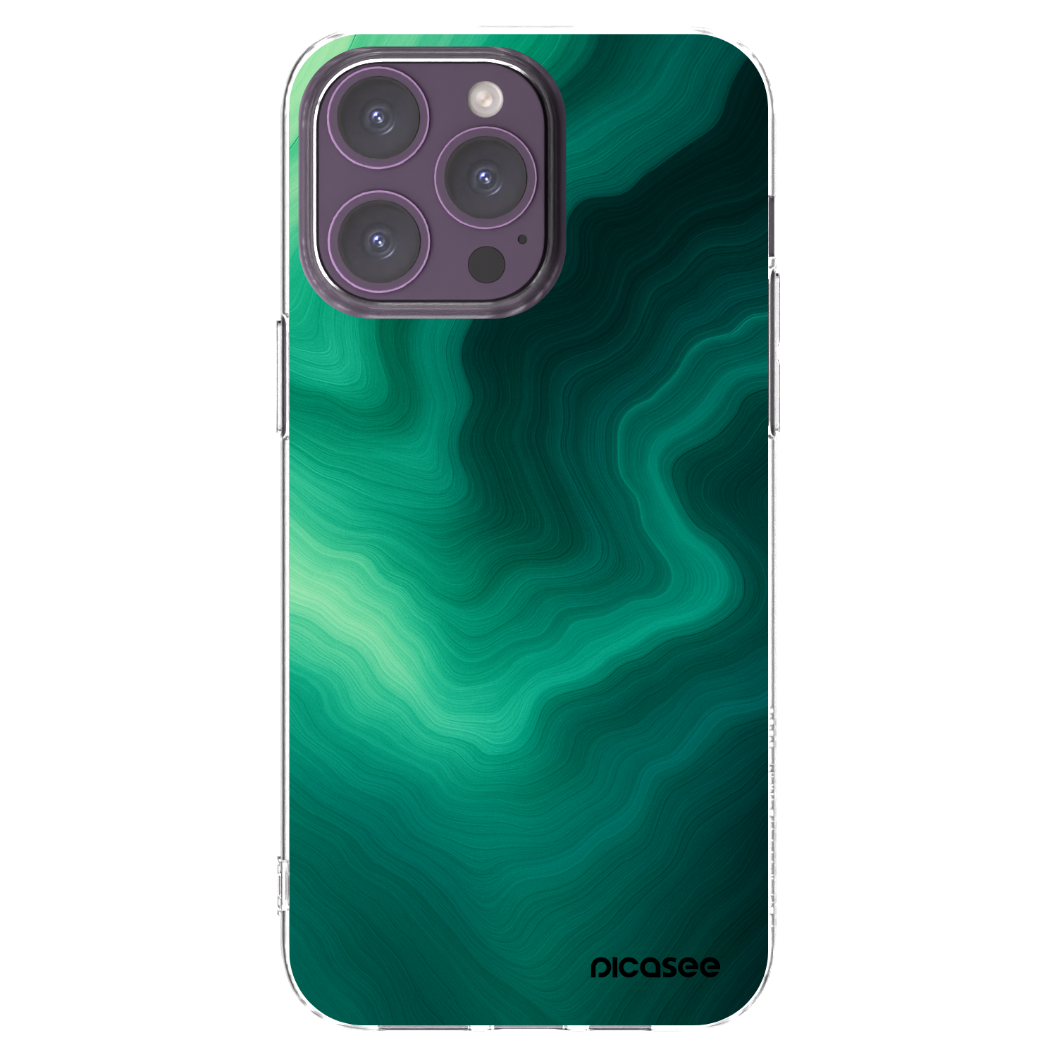 Picasee átlátszó szilikon tok az alábbi mobiltelefonokra Apple iPhone 14 Pro Max - Malachite