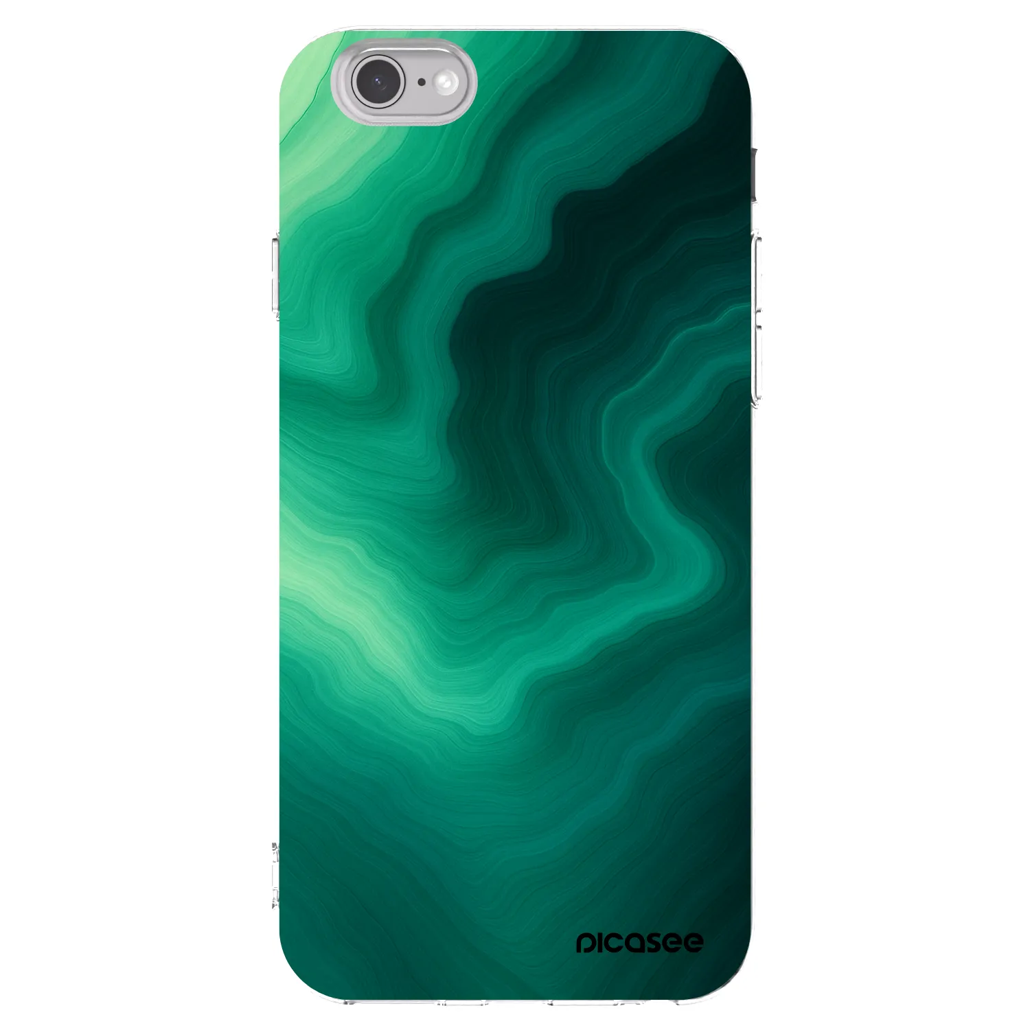 Picasee átlátszó szilikon tok az alábbi mobiltelefonokra Apple iPhone 6/6S - Malachite