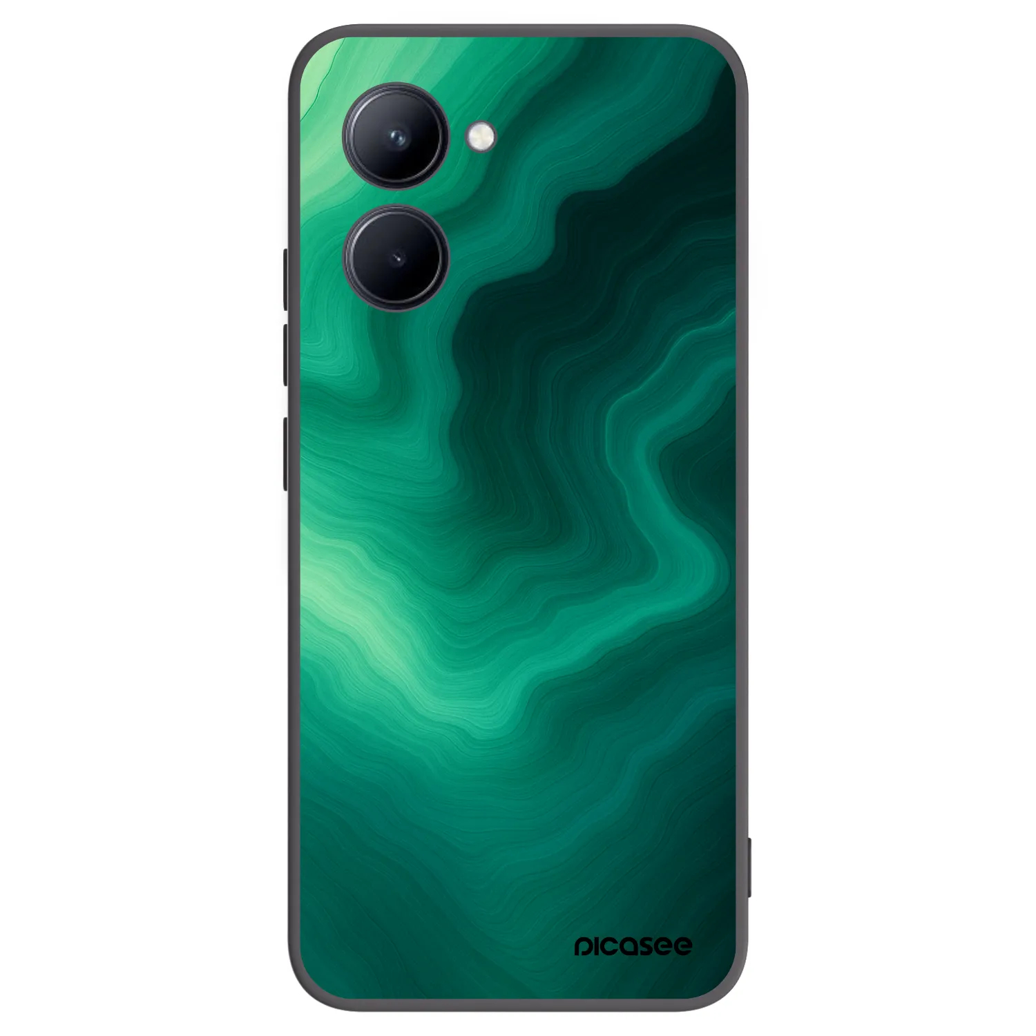 Picasee fekete szilikon tok az alábbi mobiltelefonokra Realme C33 (2023) - Malachite