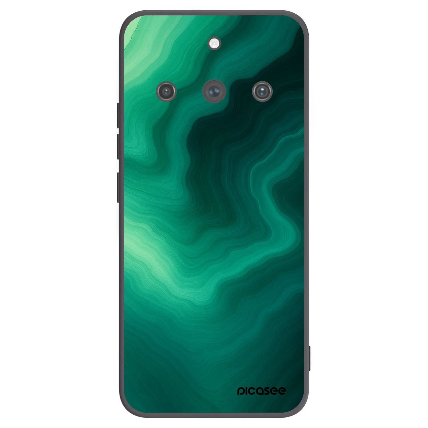 Picasee fekete szilikon tok az alábbi mobiltelefonokra Realme 11 Pro+ - Malachite