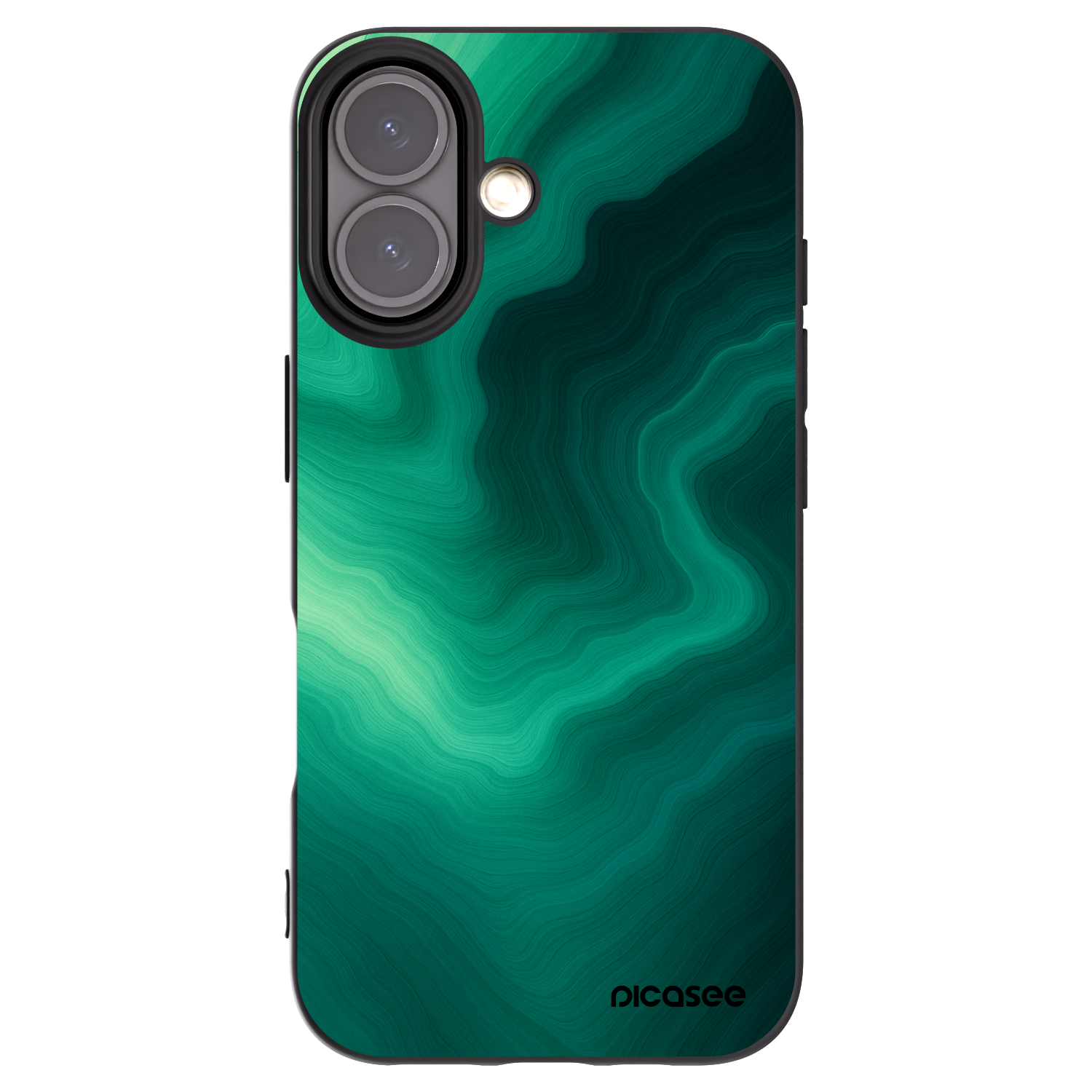 Picasee fekete szilikon tok az alábbi mobiltelefonokra Apple iPhone 16 - Malachite