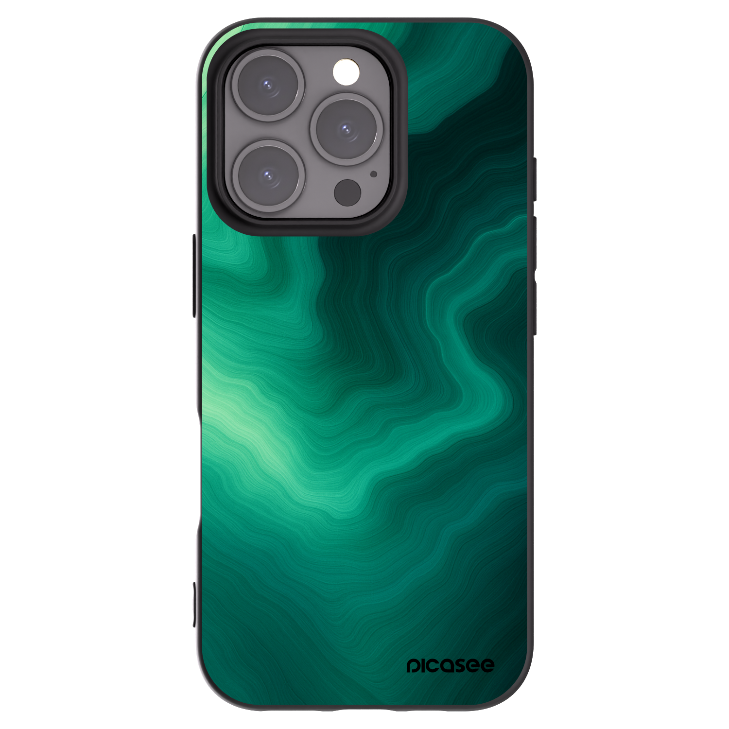 Picasee fekete szilikon tok az alábbi mobiltelefonokra Apple iPhone 16 Pro - Malachite
