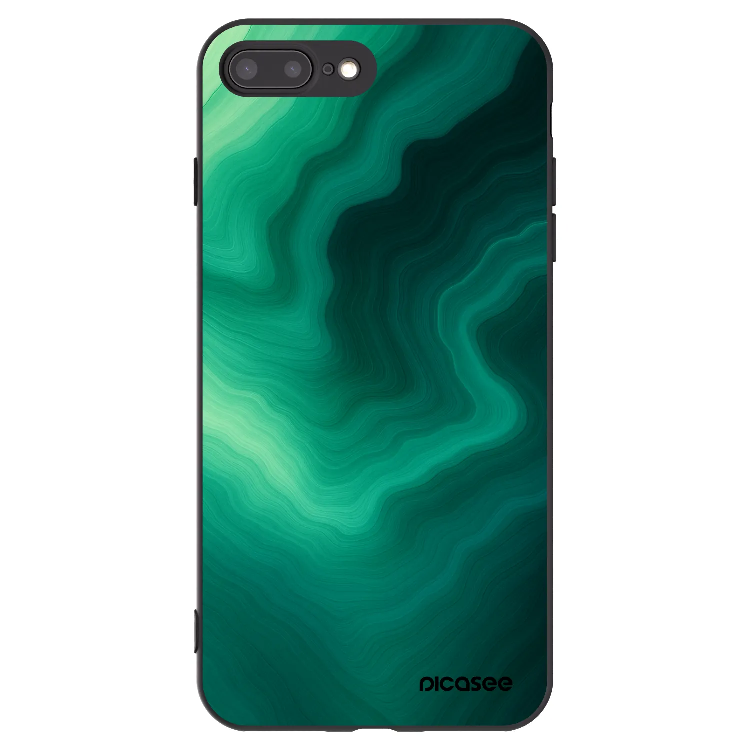 Picasee fekete szilikon tok az alábbi mobiltelefonokra Apple iPhone 8 Plus - Malachite
