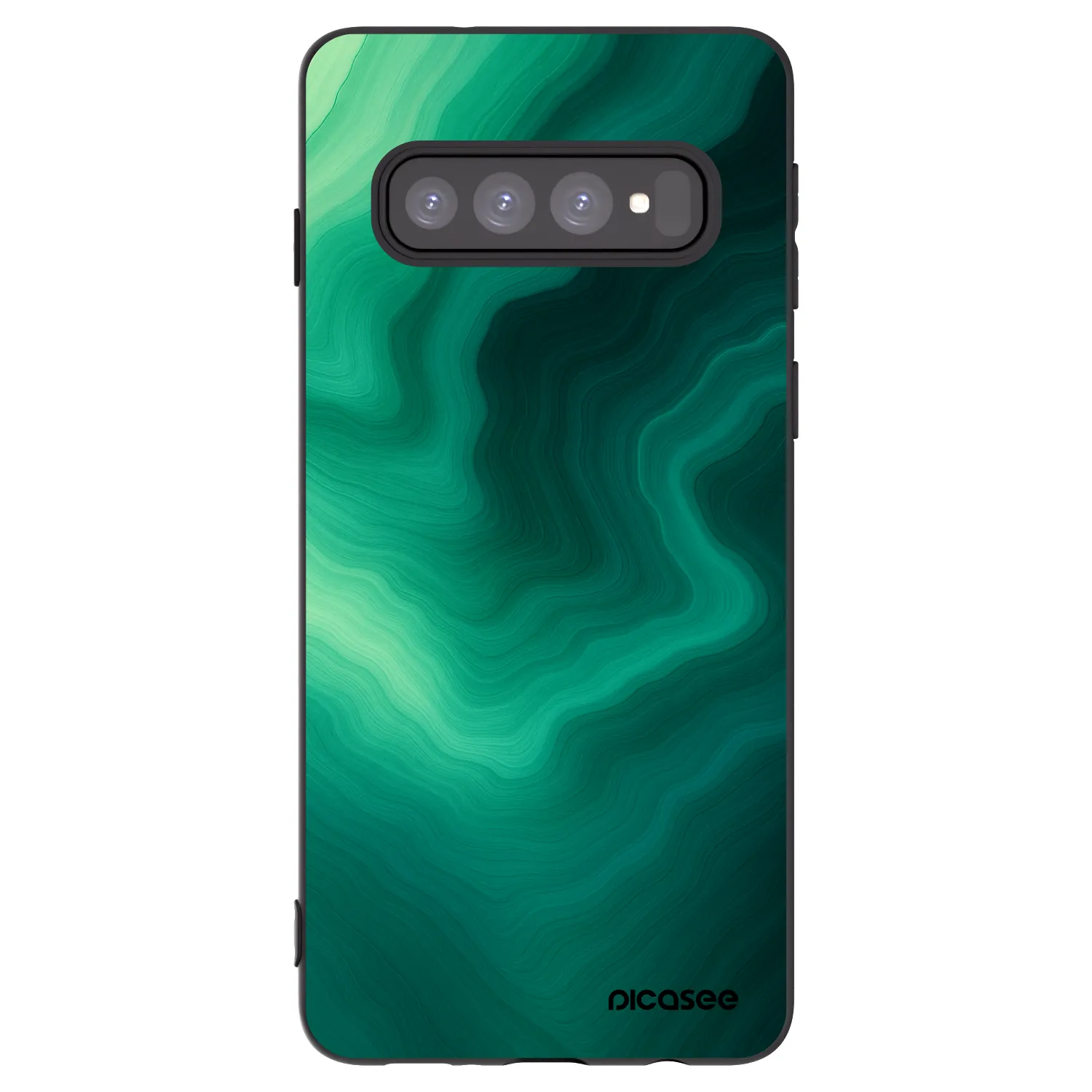 Picasee fekete szilikon tok az alábbi mobiltelefonokra Samsung Galaxy S10 G973 - Malachite