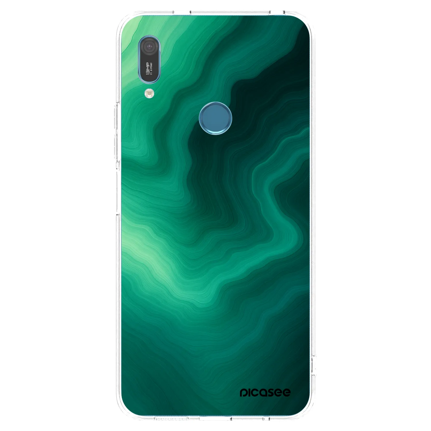 Picasee átlátszó szilikon tok az alábbi mobiltelefonokra Huawei Y6 2019 - Malachite