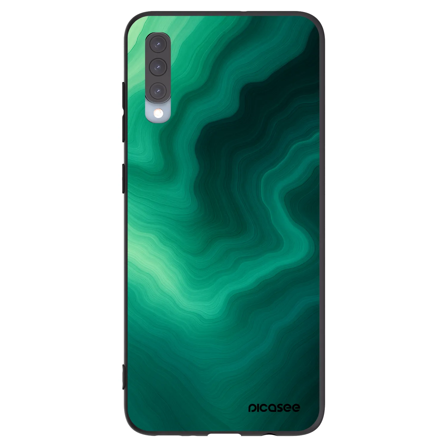 Picasee fekete szilikon tok az alábbi mobiltelefonokra Samsung Galaxy A70 A705F - Malachite